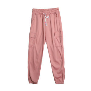 Pantalon de jogging de sport en polaire à taille haute pour femmes, taille élastique, fermeture éclair, pantalon d'hiver décontracté à coupe ample et écologique, devant plat - Product Image 6