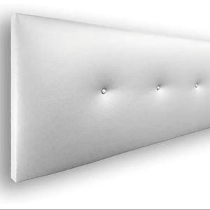 Tête de lit moderne de luxe blanche avec housse amovible, design capitonné, fonction éclairée - Cadre de lit en bois pour ensembles de chambre à coucher, taille King - Product Image 1