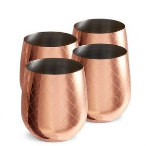 Verre de cuivre martelé traditionnel favorisant la culture du bien-être grâce aux anciennes pratiques indiennes consistant à boire de l'eau stockée purifiée - Product Image 1