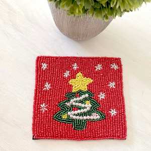 MS HANDICRAFT Handmade Beaded <b>Coasters</b>-Classic Square <b>Drink</b> <b>Coasters</b> Polyester Backing (4x4 Inch) for Church Religious Gifts - Product Image 2