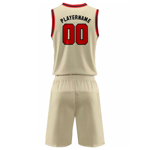 Nouveau Style Basketball Uniforme Solide Couleur Léger Tissu Sublimé Impression Rib-V-Neck Design Youth Basketball Jersey - Product Image 3