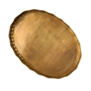 Bandeja DE SERVICIO DE Metal de latón chapado en oro de forma ovalada cara para el hogar Bandeja de mesa para servir alimentos Atractivo diseñador para servir alimentos - Product Image 1