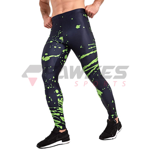 Mallas de entrenamiento de compresión para hombre, mallas estampadas personalizadas, transpirables de talla grande, de longitud regular, ajustadas, para fitness - Product Image 1
