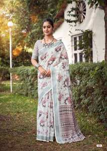 Collection Patta Saree en coton et lin de qualité supérieure Catalogue complet pour vêtements décontractés et de fête Taux de gros Vêtements pakistanais indiens - Product Image 4