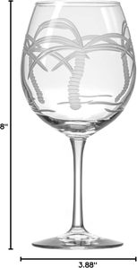 Verre à vin gobelet vintage 18oz en cristal soufflé à la main, motif palmier, sans plomb, gravé à la roue diamantée, nouveau design, pour fête - Product Image 4
