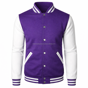 Blouson Bomber Classique en Cuir et Laine pour Homme Prêt à Expédier avec Col Montant et Option Logo Frontal Respirant Séchage Rapide - Product Image 6