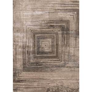 Uvenuti Geometric Pattern Beige & <b>Brown</b> Hand Knotted <b>Wool</b> & Bamboo Silk Rug for Home Use-LRB-1666 - Product Image 1