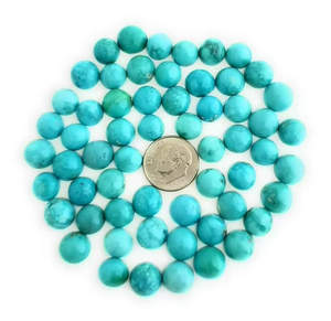 Turquoise d'Arizona naturelle, cabochon rond, cabochon de turquoise d'Arizona, pierre précieuse en vrac, dos plat pour la fabrication de bijoux - Product Image 4