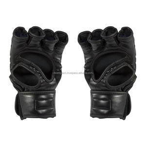 DWELT GEARS Custom Logo Leather MMA Gloves Breathable Hook & Loop Closure for Wrist Strap Professional Fight Training Gear - Product Image 3