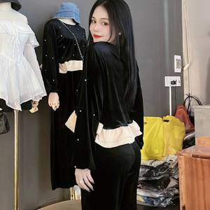 Nuevo conjunto de ropa de punto de otoño informal para mujer de 2 piezas, embalaje personalizado de precio de fábrica del fabricante de Vietnam - Product Image 4