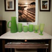 Vaisselle en verre artisanale de haute qualité, écologique, pot à boisson vert, moderne, de luxe, pour la maison et la cuisine, vente en gros sur mesure en usine