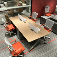 Poste de travail modulaire moderne pour bureau, table pour 4 personnes avec écran de séparation pour plus d'intimité