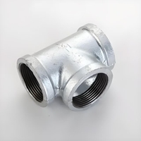 Raccord en T réducteur en fonte malléable galvanisé YX Modèle 270 DN50*65*50 16KG BS Filetage NPT pour applications incendie, CVC et chimiques Classe 1000 3