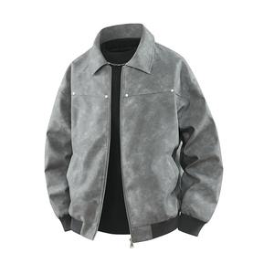 Chaqueta de cuero de talla grande de alta calidad para hombre, ropa de abrigo a prueba de viento con cierre de cremallera, transpirable, ropa de carreras para motocicleta - Product Image 6