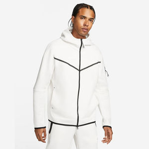 Pantalones de chándal de doble capa personalizados chándal de dos piezas apliques bordado desgastado chándal con cremallera conjuntos de Sudadera con capucha para hombres - Product Image 6