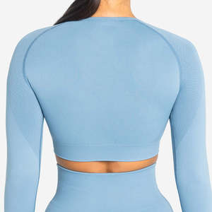 Breathable <b>and</b> Lightweight Full Sleeves <b>Top</b> & <b>Legging</b> Yoga <b>Sets</b> Sports & Active Wear Women's 2-Piece Gym Fitness Yoga Suit - Product Image 5