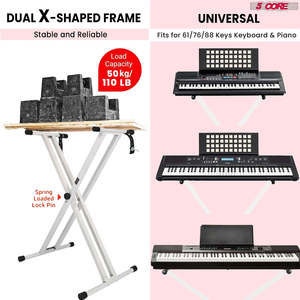 5 Core Keyboard <b>Stand</b> Dual X Shape Adjustable Foldable Portable Key Board <b>DJ</b> Controller <b>Stands</b> - Product Image 3