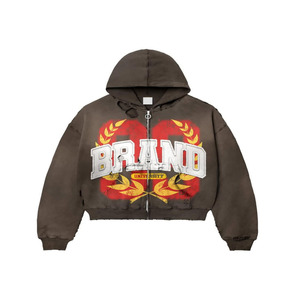 2025 vente en gros personnalisé 400 GSM ourlet brut à capuche impression hommes 100% coton thermique respirant polaire tissu - Product Image 1