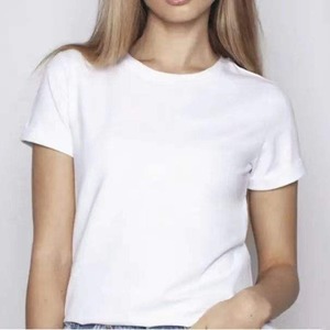Camiseta de verano para bebé, camisetas cortas, camiseta Sexy fina en blanco para mujer, camiseta lisa transpirable de alta calidad de algodón 100% - Product Image 2