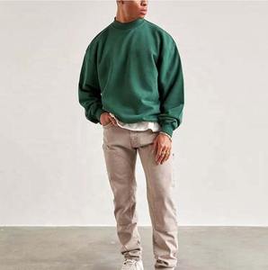 Sudadera personalizada de algodón con cuello redondo y logotipo estampado desgastado Sudadera con cuello falso lavada vintage hecha por fabricante OEM - Product Image 4