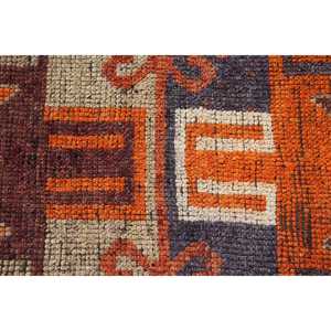 3.37x10.5 ft Turkish Rug, Vintage <b>Runner</b> Rug, <b>Red</b> Brown Striped Wool Rug - Product Image 5