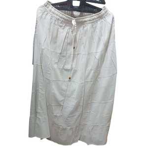 Haute qualité nouveau Style de mode tissu de coton blanc femmes jupes longues décontracté uni personnalisé Western style bohème et hippie - Product Image 1