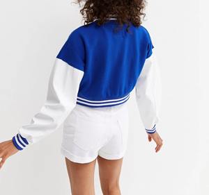 Chaqueta corta de otoño a la moda para mujer, abrigo corto de estilo universitario con botones y bolsillos, chaqueta Varsity de animadora - Product Image 5