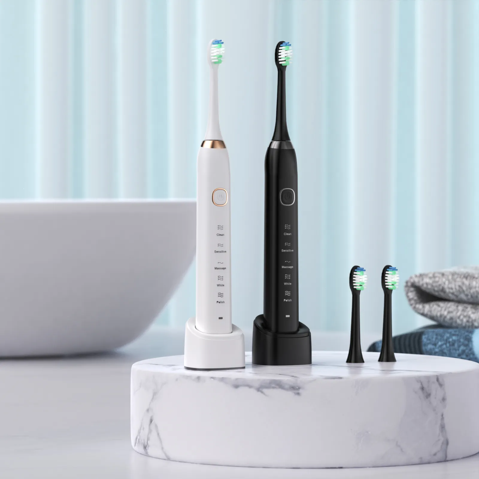 2023 Design de mode Ipx7 étanche brosse à dents électrique sonique intelligente brosse à dents automatique vibrante à ultrasons Rechargeable