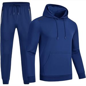 Pull à capuche pour homme avec poches Ensemble pantalon de gymnastique Survêtement tricoté avec logo personnalisé et imprimé pour homme 2025 - Product Image 1