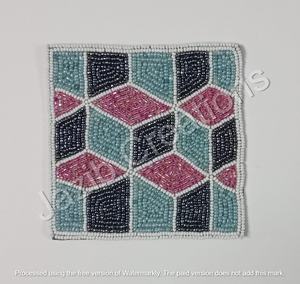 Napperons perlés faits à la main et sous-verres en pierre de verre de style indien décoration de table personnalisée perles de coussin faites à la main - Product Image 2