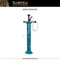 Chicha de Luxe au Design Unique, Qualité Supérieure, Style Marocain/Arabe, en Laiton Poli Égyptien, Fabrication Artisanale par Coulée à la Main, Farida Ajour