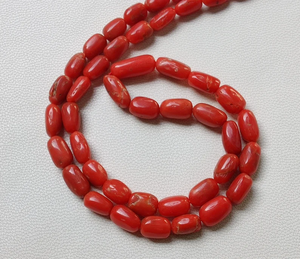 Hilo de 16 pulgadas, cuentas de forma ovalada de Coral rojo Natural, cuentas pulidas lisas, cuentas sueltas de piedras preciosas, fabricación de joyas S039 - Product Image 5