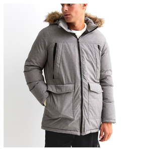 Vestes matelassées chaudes d'hiver pour l'extérieur, logo personnalisé, capuche en coton, manteaux pour hommes, parka longue coupe-vent, prix de gros - Product Image 1
