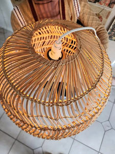 High Quality Midcentury Design Rattan Pendant Light Fixture Handmade Creative <b>Wicker</b> Pendant Lights - Product Image 5