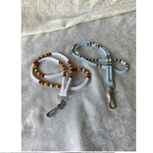 Cordón de cuentas hecho a mano personalizado con llavero para insignias de identificación cordones DIY patrones de cuentas manualidades Cordón de cuentas de semillas - Product Image 2