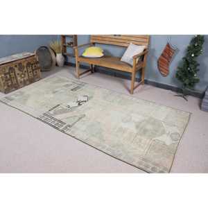 Tapis turc 4,2x9 pieds, tapis vintage, tapis à motifs floraux gris - Product Image 1
