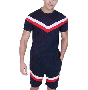 Chándal deportivo de verano de manga corta personalizado para hombre, conjuntos cortos, camiseta, pantalones cortos, conjuntos gemelos con estampado personalizado para hombre - Product Image 3