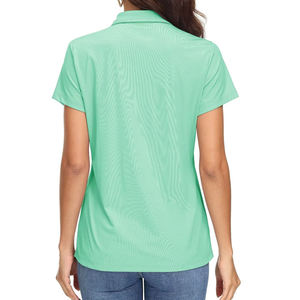 Polo pour femme à manches courtes, séchage rapide, avec logo personnalisé, respirant, anti-humidité, pour le golf, le tennis, le sport, haut décontracté uni - Product Image 6