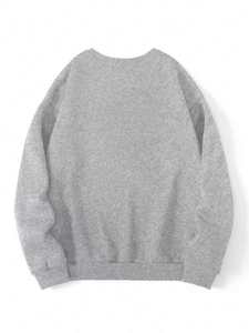 Everyday Light Grey Mujer Impreso 100% Algodón Transpirable Antiarrugas Fleece Pullover Hoodie Soft Cozy Autumn Streetwear - Product Image 2