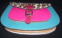 Tas tangan kulit India gaya Bohemian buatan tangan dompet selempang geometris antik untuk anak perempuan/wanita dompet remaja etnis ukuran sedang