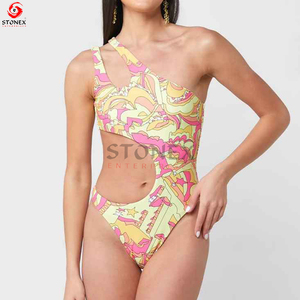 ชุดว่ายน้ำแบบไหล่ข้างเดียวพิมพ์ลาย2023โลโก้แบบกำหนดเองซัพพลายเออร์ที่ดีที่สุดจากปากีสถาน - Product Image 2