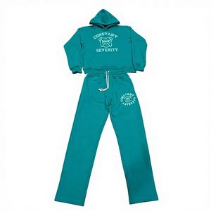 Conjunto Deportivo Personalizado para Hombre, Ecológico, 100% Algodón, con Capucha, Grueso, Transpirable, para Invierno, 460 GSM, Corte Holgado, Informal - Product Image 2