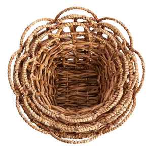 Panier en jacinthe d'eau à tissage ouvert écologique, panier de rangement en osier tissé à la main, panier décoratif naturel, organisateur de maison - Product Image 3