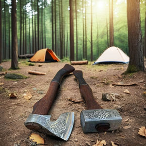 Hache à dos plat en acier à haute teneur en carbone 1095, qualité industrielle/bricolage, manche en bois noir, longueur totale 20 pouces, pour l'extérieur - Product Image 1