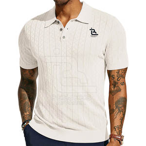 Precio de fábrica Hombres Textura Knit Polo Camisetas Más vendidos Hombres Polo Camisetas Mejor Producto Hombres Polo Camisetas - Product Image 1