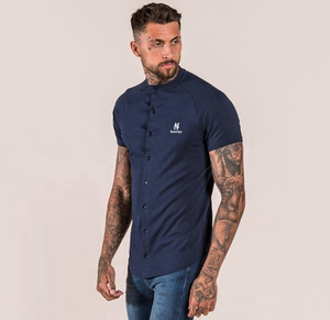 2024 Logo personnalisé imprimé T-Shirt homme 100% coton à manches courtes bouton avant style avec col vierge - Product Image 5