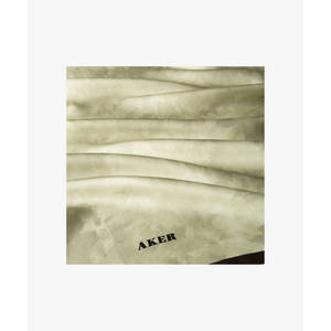 Vintage Satin <b>Silk</b> Scarf with Dark Edges and Square Brush Pattern - Product Image 2