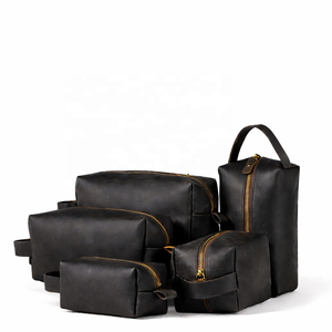 Personalized Gift Leather <b>Bag</b> Waterproof <b>Men</b> Make up Travel <b>Bags</b> Toiletry Wash Organizer <b>Bag</b> Shaving Dopp Kit Case - Product Image 6