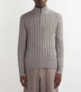 Servicio OEM ODM, Suéter de Punto Jacquard para Hombre, Cuello Redondo, Personalizable con Logotipo Frontal, Alta Calidad, Grueso, para Invierno - Product Image 3