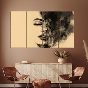 Printed Canvas: Modern Abstract Woman Portrait Wall Decor Art,SET OF 4 CANVAS - Product Image 1